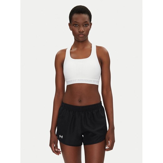 Under Armour Biustonosz sportowy Crossback Mid Bra 1361034 Biały ze sklepu MODIVO w kategorii Biustonosze - zdjęcie 182703557