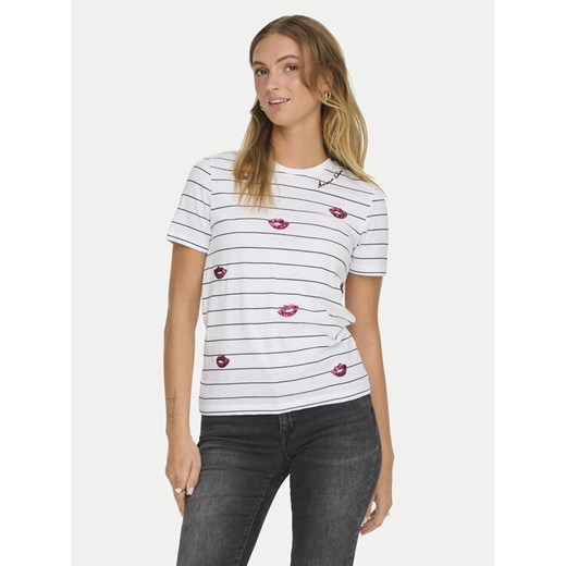 ONLY T-Shirt Kita 15332698 Biały Regular Fit ze sklepu MODIVO w kategorii Bluzki damskie - zdjęcie 182703598