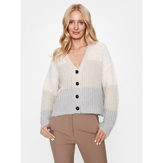 Peserico Kardigan S99042F03 Beżowy Regular Fit ze sklepu MODIVO w kategorii Swetry damskie - zdjęcie 182703687