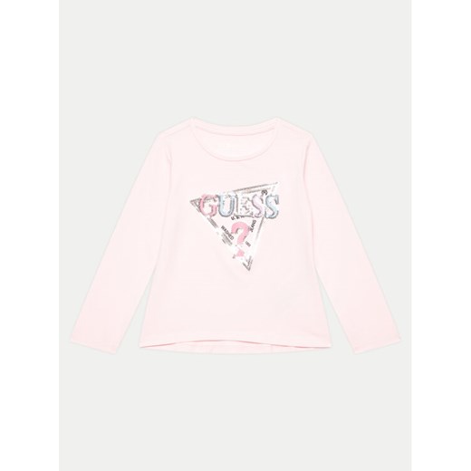 Guess Bluzka K4YI11 K6YW4 Różowy Regular Fit ze sklepu MODIVO w kategorii Bluzki dziewczęce - zdjęcie 182703727