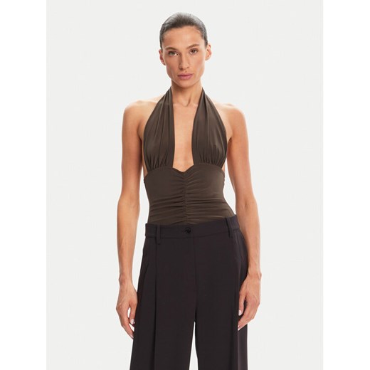 NORMA KAMALI Body Mio KK424XPLG74823 Brązowy Slim Fit ze sklepu MODIVO w kategorii Bluzki damskie - zdjęcie 182703738