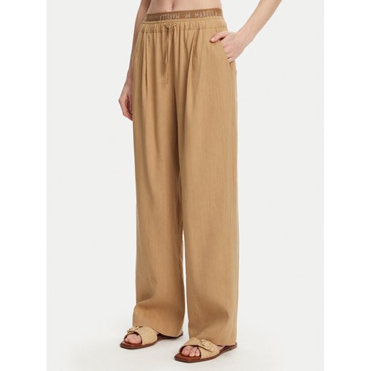 Marella Spodnie materiałowe Fred 2513131085 Beżowy Wide Leg ze sklepu MODIVO w kategorii Spodnie damskie - zdjęcie 182703766