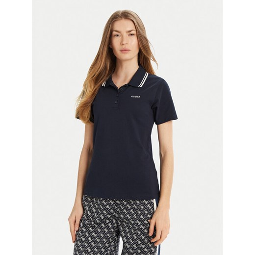 Guess Polo V5GP06 KCOK1 Granatowy Slim Fit ze sklepu MODIVO w kategorii Bluzki damskie - zdjęcie 182703797