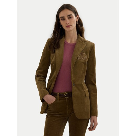 LAUREN RALPH LAUREN Marynarka 200956574002 Brązowy Regular Fit ze sklepu MODIVO w kategorii Marynarki damskie - zdjęcie 182703907