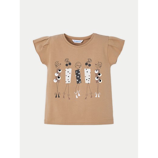 Mayoral T-Shirt 3015 Beżowy Regular Fit ze sklepu MODIVO w kategorii Bluzki dziewczęce - zdjęcie 182704028