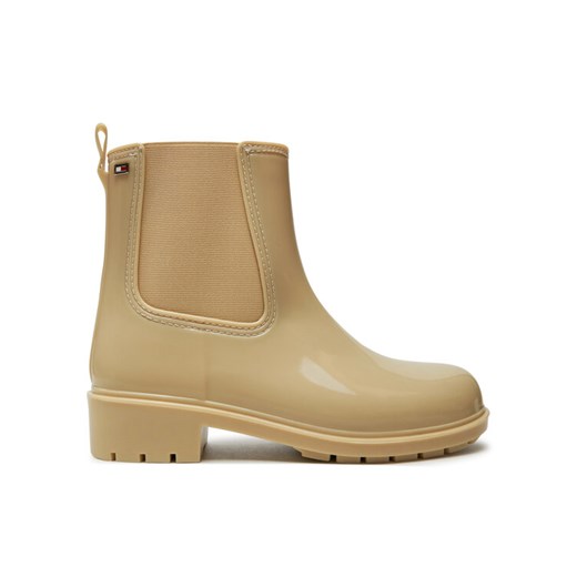 Tommy Hilfiger Kalosze Flag Rainboot FW0FW08213 Beżowy ze sklepu MODIVO w kategorii Kalosze damskie - zdjęcie 182704106