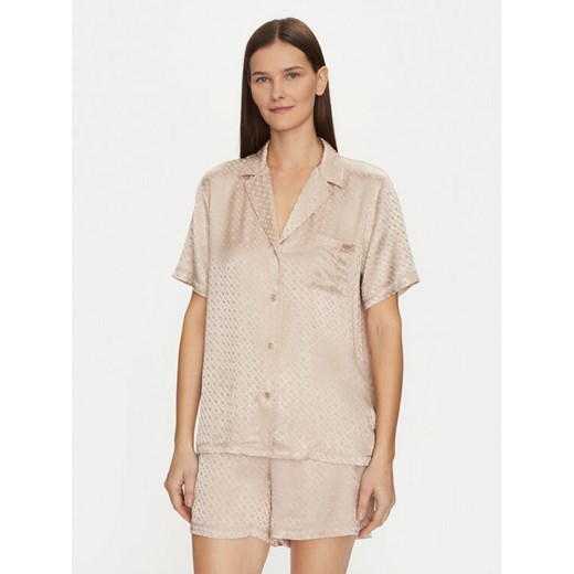 BOSS Piżama 50535750 Beżowy Regular Fit ze sklepu MODIVO w kategorii Piżamy damskie - zdjęcie 182704137