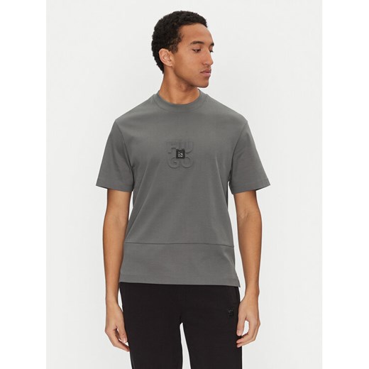 HUGO T-Shirt Debostac 50535499 Szary Relaxed Fit ze sklepu MODIVO w kategorii T-shirty męskie - zdjęcie 182704215