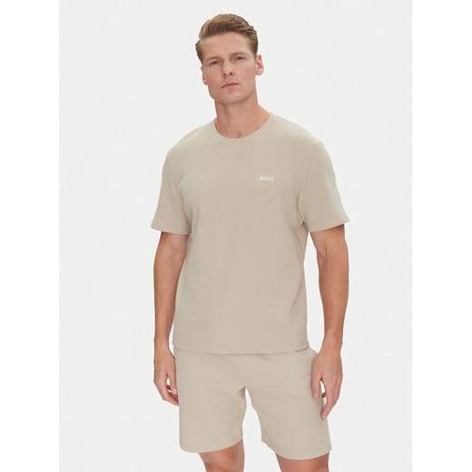 BOSS T-Shirt Waffle 50535891 Beżowy Regular Fit ze sklepu MODIVO w kategorii T-shirty męskie - zdjęcie 182704217