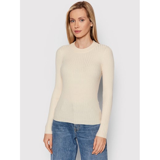 Pieces Sweter Crista 17115047 Beżowy Slim Fit ze sklepu MODIVO w kategorii Swetry damskie - zdjęcie 182704269