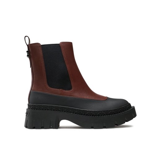 Coach Botki Jayla Leather Bootie CM770 Brązowy ze sklepu MODIVO w kategorii Botki - zdjęcie 182704465