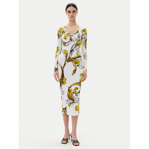 Versace Jeans Couture Sukienka codzienna 78HAO920 JS471 Biały Regular Fit ze sklepu MODIVO w kategorii Sukienki - zdjęcie 182704475