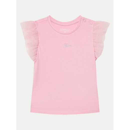 Guess Bluzka K5GI18 K6YW4 Różowy Regular Fit ze sklepu MODIVO w kategorii Bluzki dziewczęce - zdjęcie 182704847
