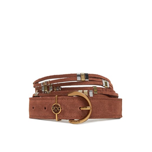 PINKO Pasek Damski Promethea H3 20251 PLT01 104803 A2GK Brązowy ze sklepu MODIVO w kategorii Paski damskie - zdjęcie 182704926
