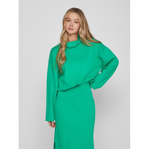 Vila Bluza 14088385 Zielony Relaxed Fit ze sklepu MODIVO w kategorii Bluzy damskie - zdjęcie 182704958