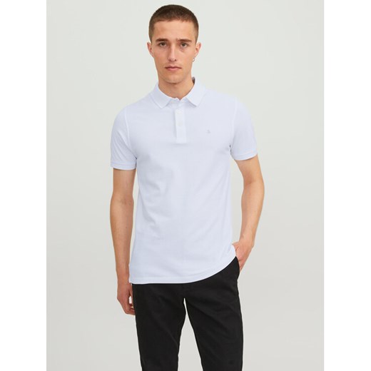 Jack&Jones Polo Paulos 12136668 Biały Slim Fit ze sklepu MODIVO w kategorii T-shirty męskie - zdjęcie 182705017