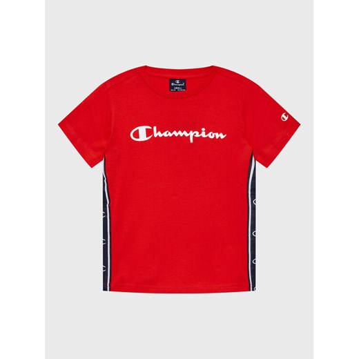 Champion T-Shirt 306329 Czerwony Regular Fit ze sklepu MODIVO w kategorii T-shirty chłopięce - zdjęcie 182705078