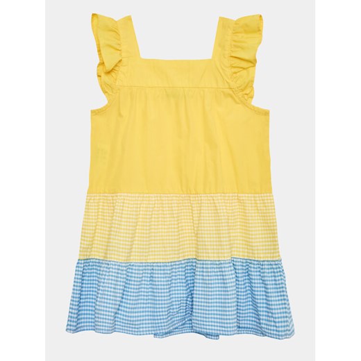 United Colors Of Benetton Sukienka codzienna 4EW7GV00U Żółty Regular Fit ze sklepu MODIVO w kategorii Sukienki dziewczęce - zdjęcie 182705109