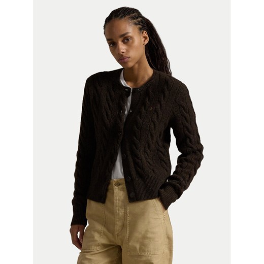Polo Ralph Lauren Kardigan 211910443019 Brązowy Regular Fit ze sklepu MODIVO w kategorii Swetry damskie - zdjęcie 182705118