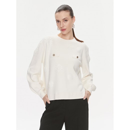 TWINSET Sweter 241TP3090 Écru Loose Fit ze sklepu MODIVO w kategorii Swetry damskie - zdjęcie 182705227