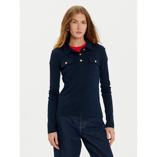 Tommy Hilfiger Polo WW0WW45308 Granatowy Slim Fit ze sklepu MODIVO w kategorii Bluzki damskie - zdjęcie 182705287