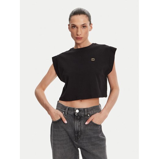 TWINSET Top 251TT2043 Czarny Regular Fit ze sklepu MODIVO w kategorii Bluzki damskie - zdjęcie 182705327