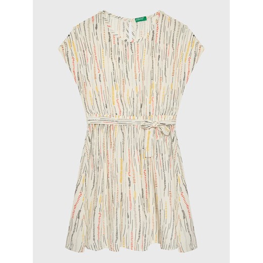 United Colors Of Benetton Sukienka letnia 4YRTCV017 Beżowy Regular Fit ze sklepu MODIVO w kategorii Sukienki dziewczęce - zdjęcie 182705339