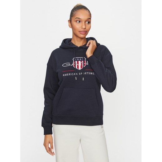 Gant Bluza Archive Shield 4204567 Granatowy Relaxed Fit ze sklepu MODIVO w kategorii Bluzy damskie - zdjęcie 182705379