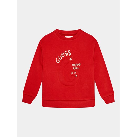 Guess Bluza K3BQ00 KAD74 Czerwony Regular Fit ze sklepu MODIVO w kategorii Bluzy dziewczęce - zdjęcie 182705459