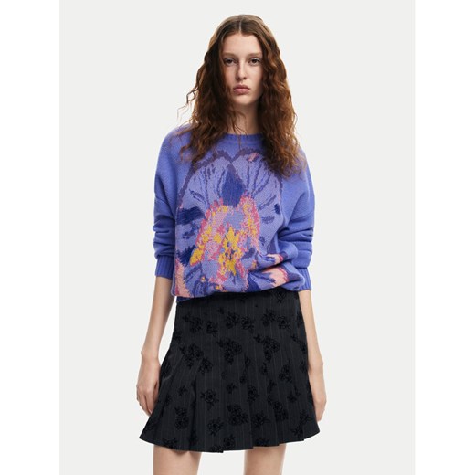Desigual Sweter Pensee Lacroix 24WWJF52 Fioletowy Regular Fit ze sklepu MODIVO w kategorii Swetry damskie - zdjęcie 182705506