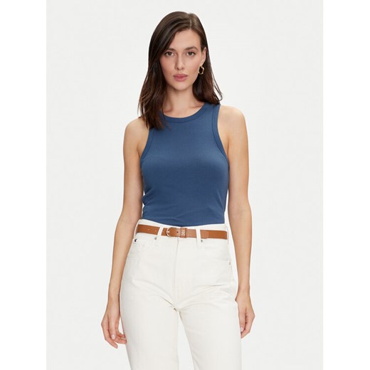Tommy Hilfiger Top WW0WW38635 Niebieski Slim Fit ze sklepu MODIVO w kategorii Bluzki damskie - zdjęcie 182705557