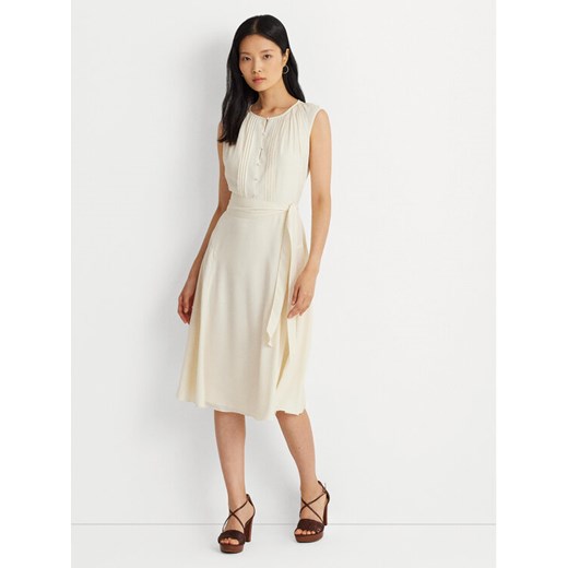 Lauren Ralph Lauren Sukienka codzienna 250926638001 Écru Regular Fit ze sklepu MODIVO w kategorii Sukienki - zdjęcie 182705958