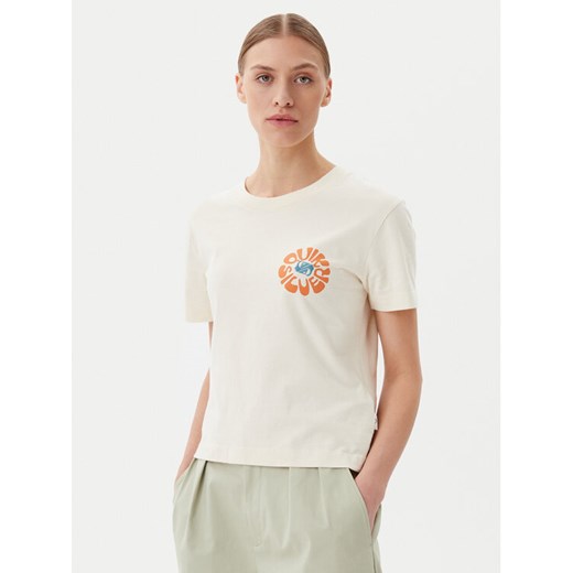 Quiksilver T-Shirt EQWZT03181 Beżowy Relaxed Fit ze sklepu MODIVO w kategorii Bluzki damskie - zdjęcie 182705996