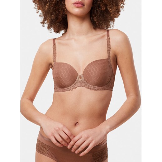 Triumph Biustonosz z fiszbiną Azalea Florale WP 10184809 Brązowy ze sklepu MODIVO w kategorii Biustonosze - zdjęcie 182706108