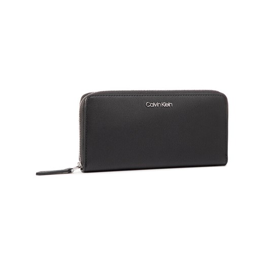 Calvin Klein Duży Portfel Damski Ck Must Ziparound Lg K60K606698 Czarny ze sklepu MODIVO w kategorii Portfele damskie - zdjęcie 182706117
