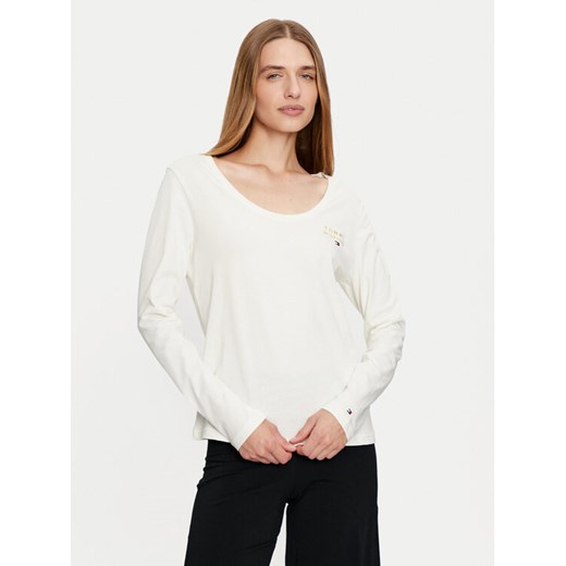 Tommy Hilfiger Bluzka UW0UW05571 Écru Regular Fit ze sklepu MODIVO w kategorii Bluzki damskie - zdjęcie 182706145