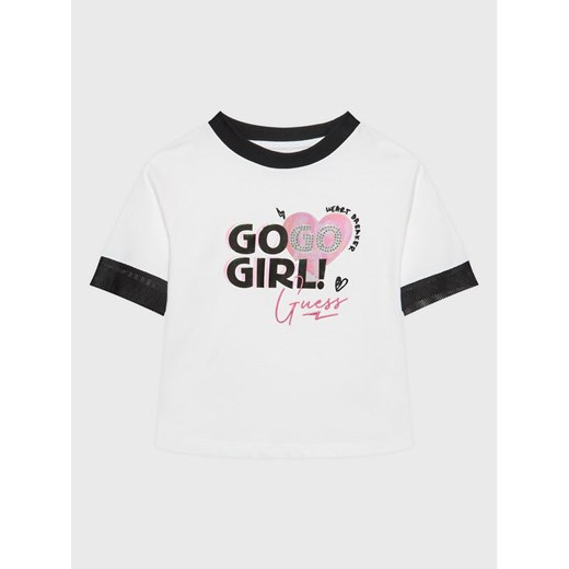 Guess T-Shirt J3RI08 KB7T0 Biały Regular Fit ze sklepu MODIVO w kategorii Bluzki dziewczęce - zdjęcie 182706195