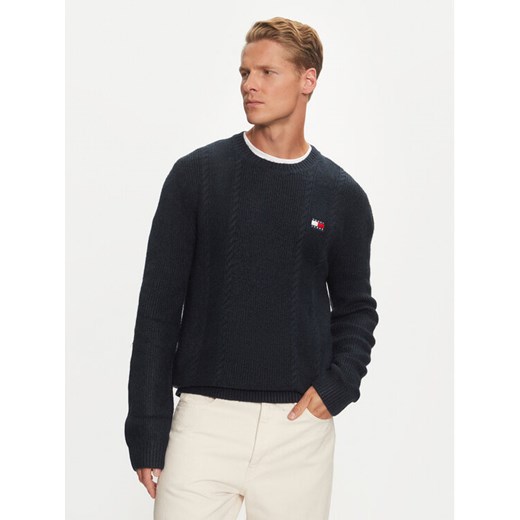 Tommy Jeans Sweter DM0DM19440 Granatowy Regular Fit ze sklepu MODIVO w kategorii Swetry męskie - zdjęcie 182706207
