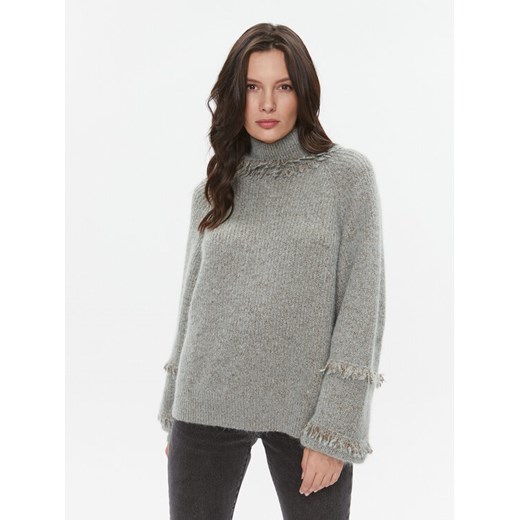 TWINSET Golf 232TT3230 Szary Loose Fit ze sklepu MODIVO w kategorii Swetry damskie - zdjęcie 182706236