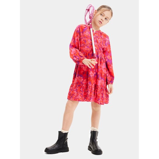 Desigual Sukienka elegancka 23WGVW03 Czerwony Regular Fit ze sklepu MODIVO w kategorii Sukienki dziewczęce - zdjęcie 182706288