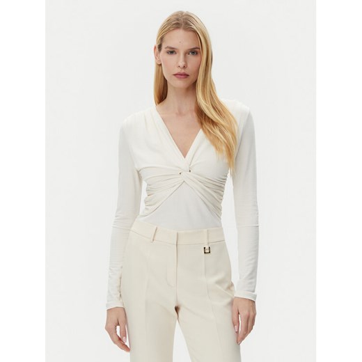 BOSS Bluzka Eulori 50534546 Beżowy Slim Fit ze sklepu MODIVO w kategorii Bluzki damskie - zdjęcie 182706336