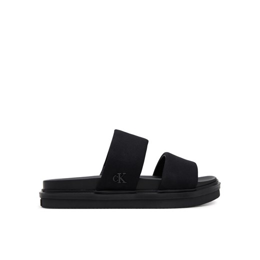 Calvin Klein Jeans Klapki Flat Molded Dbl Bar Sandal Cv YM0YM01222 Czarny ze sklepu MODIVO w kategorii Klapki męskie - zdjęcie 182706407