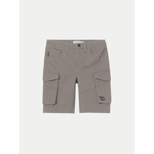 NAME IT Szorty materiałowe 13198124 Szary Regular Fit ze sklepu MODIVO w kategorii Spodenki chłopięce - zdjęcie 182706409
