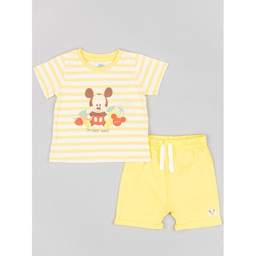 Zippy Komplet t-shirt i spodenki Myszka Miki ZNBAP0602 23008 Żółty Regular Fit ze sklepu MODIVO w kategorii Komplety niemowlęce - zdjęcie 182706546