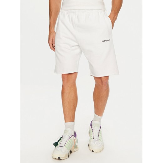 Off-White Szorty sportowe OMCI006G21FLE0010110 Biały Regular Fit ze sklepu MODIVO w kategorii Spodenki męskie - zdjęcie 182706555