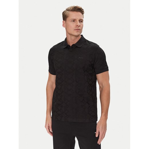 BOSS Polo Pirax 50538191 Czarny Relaxed Fit ze sklepu MODIVO w kategorii T-shirty męskie - zdjęcie 182706845