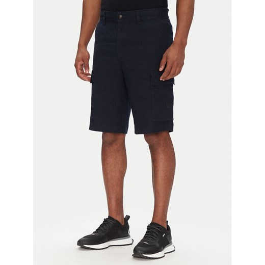 BOSS Szorty materiałowe Sisla-9 50536888 Granatowy Slim Fit ze sklepu MODIVO w kategorii Spodenki męskie - zdjęcie 182707045