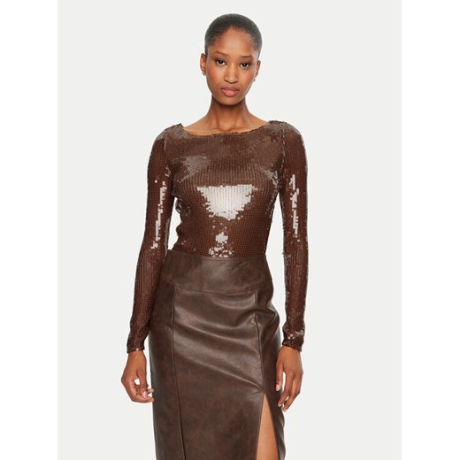 BARDOT Body Brenna 59567TB Brązowy Slim Fit ze sklepu MODIVO w kategorii Bluzki damskie - zdjęcie 182707096