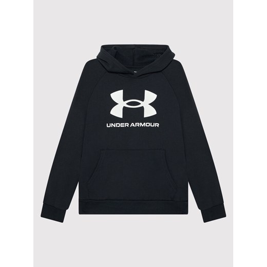 Under Armour Bluza Ua Rival Fleece Big Logo 1357585 Czarny Loose Fit ze sklepu MODIVO w kategorii Bluzy chłopięce - zdjęcie 182707199