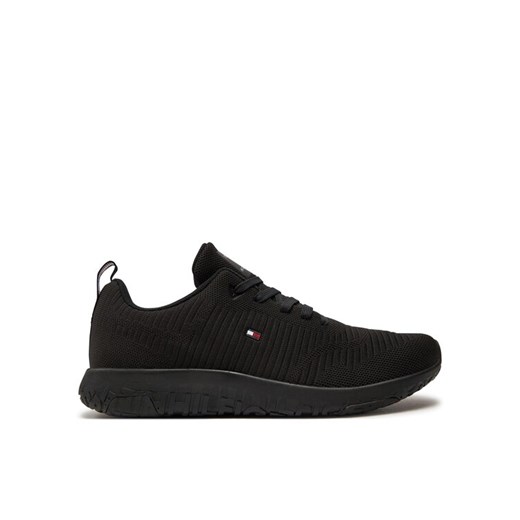 Tommy Hilfiger Sneakersy Corporate Knit Rib Runner FM0FM02838 Czarny ze sklepu MODIVO w kategorii Buty sportowe męskie - zdjęcie 182707238